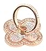 GreatQIQI Phone Ring Stand Holder, Four Leaf Clover Bling Diamond 360 Degree Rotation Smartphone Finger Ring Kickstand Grip Holder Compatible with iPhone Xs Max XR 8 7 6S Plus iPad S9 S8(Rose Gold)