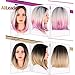 AliLeader 14inch Short Bob Wigs Ombre Blonde Wigs no Bangs Straight Wigs for Black Women Cosplay Synthetic Wig Natural As Real Hair