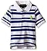 U.S. Polo Assn. Little Boys Heathered Stripe Pique Polo Shirt, Cobalt Heather, 5/6