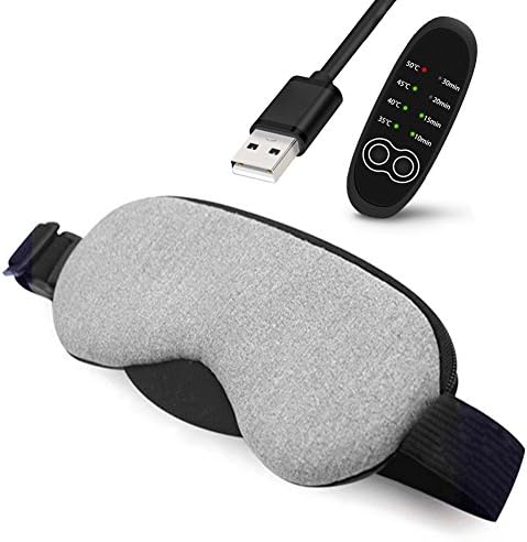 VANTIYAUS USB Heating Sleeping Mask, Steam Eye Mask Comfortable Temperature Adjustable Sleeping Eye Shade Relieve, Dry Eyes, Tired Eyes-Lavender(Gray)