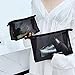 Mesh Makeup Bag See Through Zipper Pouch Travel Cosmetic and Toiletries Organizer Bags for Women Large & Medium (Black)