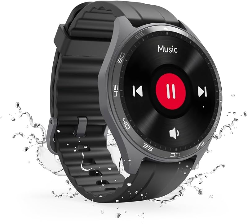 Montre connectée GPS Intégré 7010" (Montre Sport, écran AMOLED 1,43", Fonction Prise d’appels, contrôle Vocal Siri/Google, étanche IP68/3 ATM), Anthracite