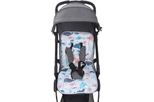 SIQITECHNO Universal Baby Stroller Seat Liner Cotton Kids Pushchair Cushion Seats Mat Breathable Stroller Liner Insert Mattress Soft Pushchair Seat Pad Pram Cushion Seats Pad Head Neck Body Support