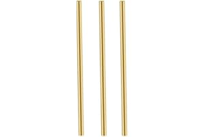 Comonc 3PCS 12 Inch 1/4 Brass Rod Brass Round Stock Lathe Bar Stock Kit Round Brass Stock Solid Brass Rod 1/4 Inch in Diameter 12 Inch in Length