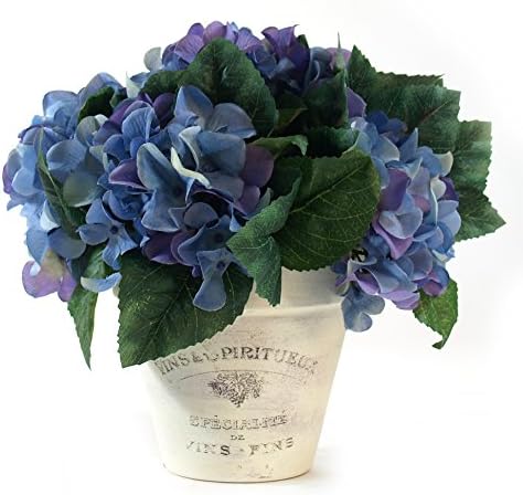 Creative Displays Artificial Floral Purple Hydrangea in Clay Pot, Blue/Lavender