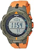 Casio Men's 'ProTrek Triple Sensor' Quartz Resin Watch, Color:Orange (Model: PRG-300-4CR)