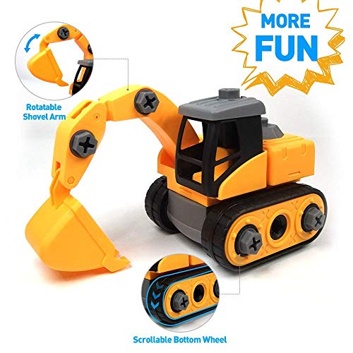 iLifeTech Car Toys Excavator Toy Educational Building Tractor for 3-12 Years Old Boys and Girls - //coolthings.us