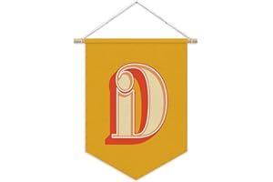 XYDEG Wall Letters，Personalized Initial Banner,Initial Gifts，Vintage Letter D Pennant Banner Wall Hanging for Nursery Baby Room Bedroom Dorm Playroom Front Door Decor,Monogrammed Letter Flag 15"L x 11"W