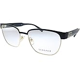 Versace VE 1264 1436_5 Matte Black Gold Metal Oval Eyeglasses 54mm