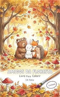 Livro Amigos da Floresta: Livro de Colorir com Animais Fofos e Cenários da Natureza para Crianças e Adultos