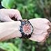 Men Natural Handmade Classic Fashion Wood Watch Analog Quartz Watch, Wristwatch with Calendar and Luminous Pointers in The Dark