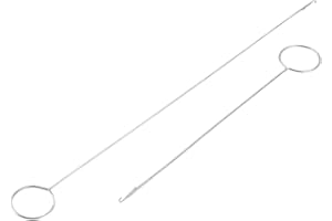 Sewing Loop Turner Hook with Latch, 2 Size- Long & Short Stainless Steel Loop Turner for Fabric Tube Straps Belts Strips, Han