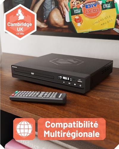 DVD Player for TV | Multiregional Playback | HDMI DVD Player with Upscaling 1080P | CD Player with MP3 and USB | HMDI Cable, RCA Cable and Remote Control Included | OAKCASTLE DVD100