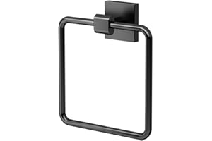 Gatco 4052MX Elevate Bathroom Towel Ring Holder, Matte Black , 6.13" Wide