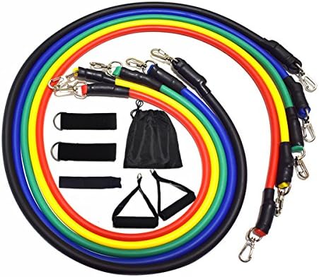 Resistance Bands Set, LNBEI Exercise Bands, Fitness Bands Include 5 Exercise Bands, Door Anchor, Handles, Ankle Straps and Waterproof Carrying Case, for Resistance Training , Sports & Outdoors