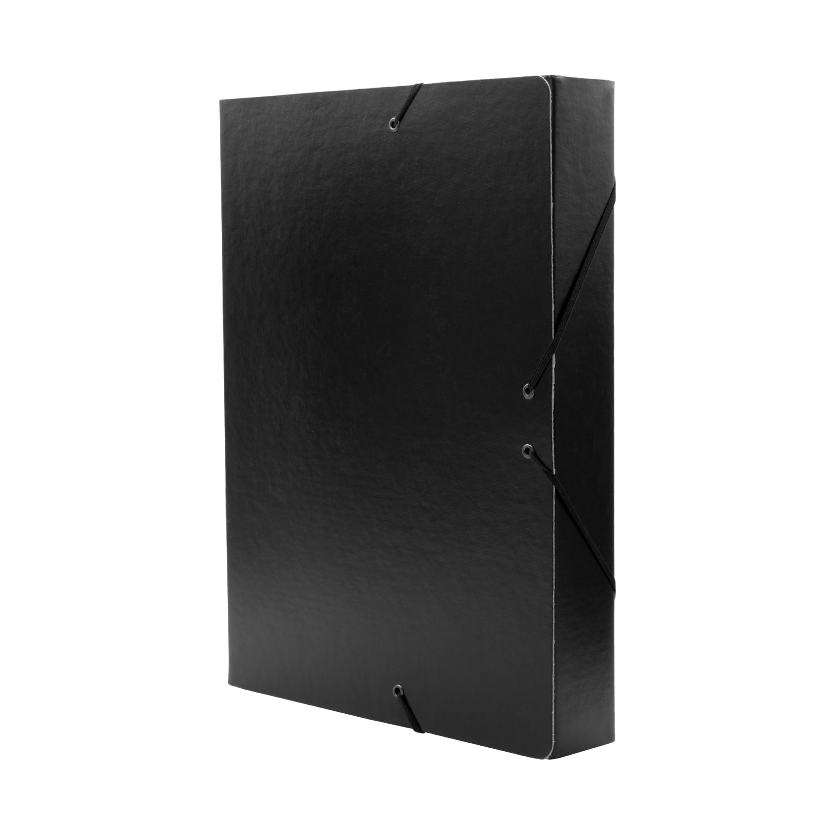 Raylu Paper A4 Matte Project Folder with 5 cm Spine, Sturdy Cardboard Folder and Elastic Closure for School or Office Projects, File Folder Size 34 x 24 cm (Black)