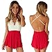 Moxeay Deep V Neck Playsuit Backless Chiffon Short Jumpsuit (US Shipping)