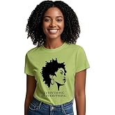 Rocksir Black History Graphic Tees,Girl Magic Shirt,Women Afro American Top | Juneteenth Fashion Vintage Melanin Shirts, Natural Hair Print, Soft Cotton Crew Neck, Casual Daily Cultural Wear