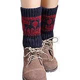 FAYBOX Women Short Knitted Christmas Leg Warmers Socks Boot Cuffs