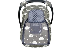 DODO NICI Carseat Cover for Baby, Baby car seat Covers for Infant car seat, Baby Carrier Cover Canopy, Window in Door Open, 2 Layers, Grey Cloud, felxible connection;