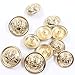 60 Pieces Gold Vintage Metal Blazer Button Set - Skull - for Blazer, Suits, Sport Coat, Uniform, Jacket