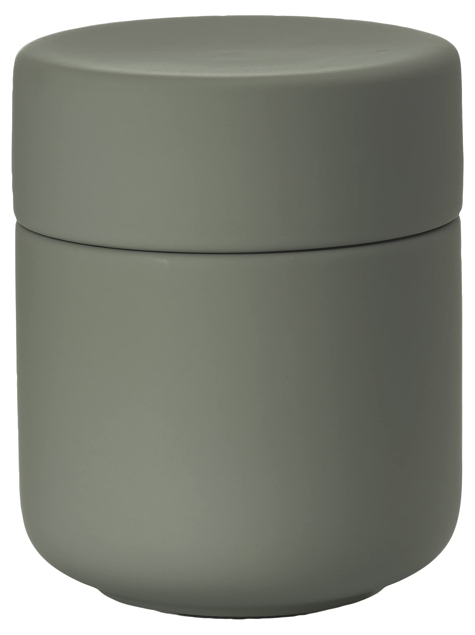 Zone Denmark Ume Ceramic Storage Box with Lid, Diameter 8.5 cm, Height 10.5 cm, Olive Green