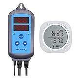 Inkbird Combo Mini Wireless Temp/RH Monitor Smart Sensor Data Logger Recorder Wireless + Temperature Humidity Controller Thermostat Hygrostat Thermometer Hygrometer (IBS-TH1 Plus + IHC-200)