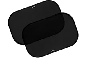 luxail Car Window Shades for Baby 19” x 12” (2 Pack) Cling, Blocks 99.98% UVR, Sun Shade Blocker, Glare Shield Protection, Side Car Window Screens, Mesh Window Shades for Baby, Black