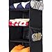 MAX Houser 5-Shelf Hanging Closet Organizer,Space Saver, Cloth Hanging Shelves with 4 Side Pockets,Foldable, Black