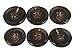 YCEE 6 Pieces Genuine Natural Big Dark Brown Horn Button Set (25mm, 1 inch) - Wide tip Rim - For Overcoat, Winter Coat, Uniform, Jacket, Blazer