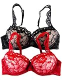Spree Push up Bra with Lace Overlay and Lace Straps