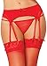 Seven Til Midnight Women's Double Up Mesh Garter Belt, Red, Medium/Large