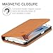 Galaxy S6 Case, SHIELDON Genuine Leather Case [Wallet Series] Premium Flip Book Case Style with Stand Feature & ID Credit Card Slots [Magnetic Closure] for Samsung Galaxy S6, Brown