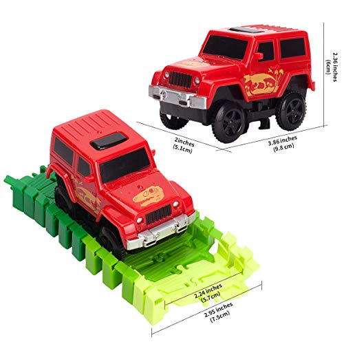 image for COGO MAN Dinosaur Track Race Car Toys, 52 PCS Flexible Train Track Ele