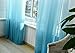 AiFish 1 Panel Living Room Window Treatment Curtain Gauze Rod Pocket Gradient Sheer Curtains Screens Home Decorations Light Filtering Voile for Bedroom/Sliding Glass Door White and Blue W39 x L84 inch