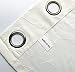 MIUCO Floral Embroidery Semi Sheer Curtains Faux Linen Grommet Curtains for Bedroom 52 x 63 Inch 2 Panels, Off White