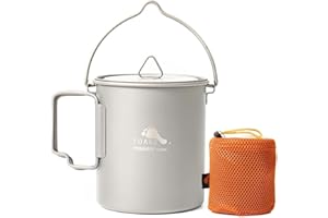 TOAKS Titanium 750ml Pot with Bail Handle, Titanium 750ml Pot Backpacking Camping Pot Cup Ultralight Camping Cookware