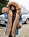 Aofur Plus Size Women's Long Hooded Parka Coat Warm Winter Overcoat Faux Fur Collar Qulited Jacket