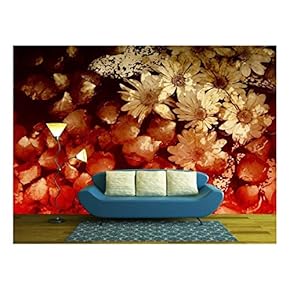 Innocence in Nature Painted Flowers Art Abstract - Removable Wall Mural | Self-Adhesive Large Wallpaper - 66x96 inches