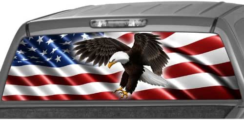 Amazon Com Motorink American Eagle Flag Banner Rear Window