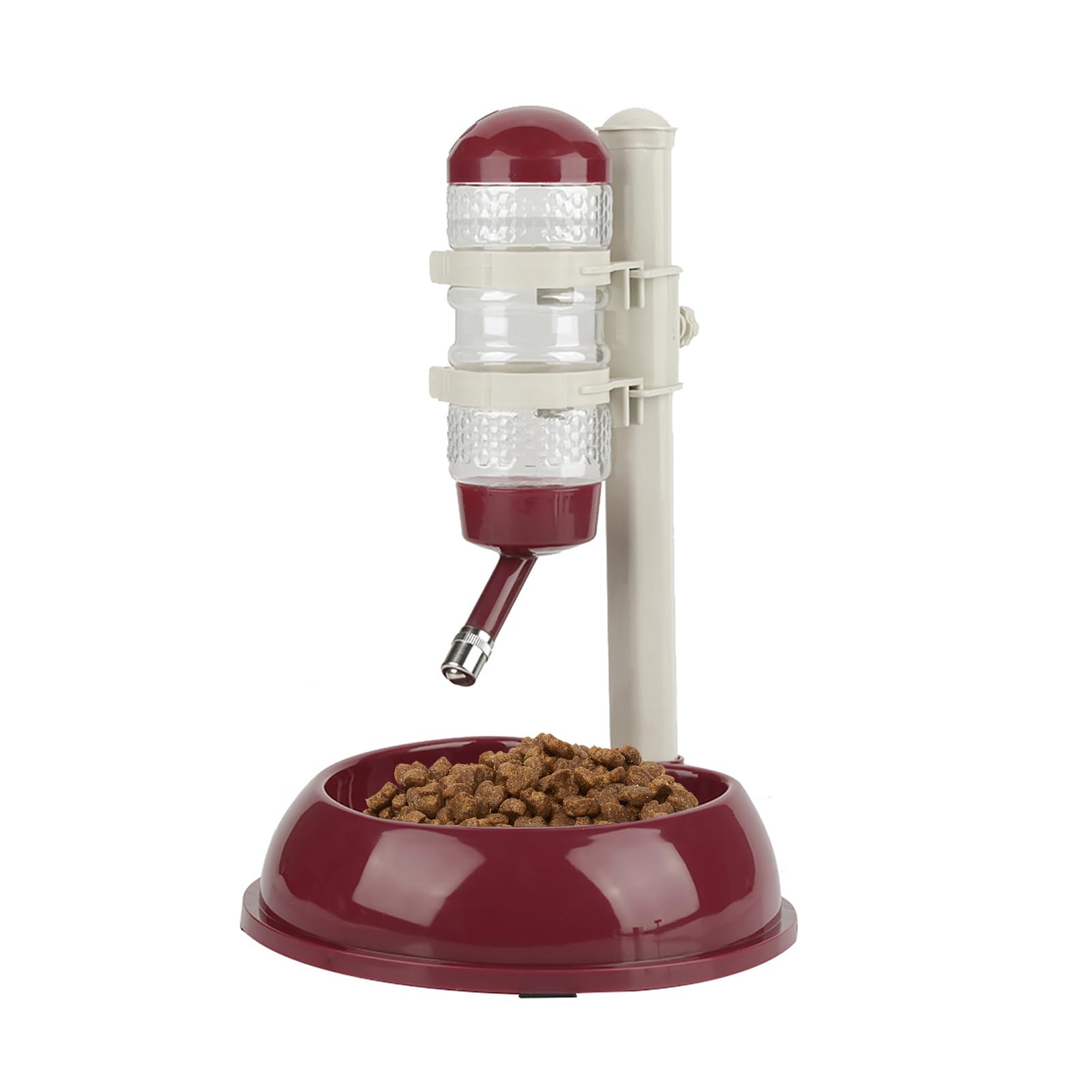 Cyrank Dog Water Bottle Stand, Pet Standing Water Dispenser Pet Waterer for Cat Animal Automatic Gravity Water Drinking Fountain for Dogs Automatic Dogs Feeder and Water(Brown)