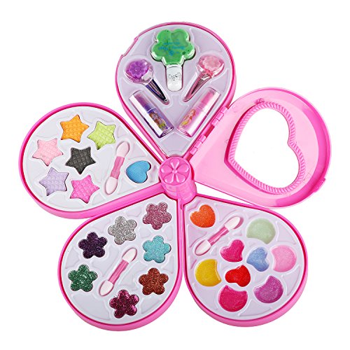 Cosmetic Bag Kit Pretend Makeup Set Jewellery Set Necklace Bracelet Ring Hair Clip Girls Toy (water-drop) - Thumbnail 5