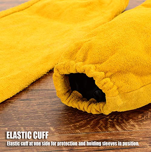 QeeLink Leather Welding Sleeves with Non-Stick Liner, Heat & Flame Resistant Arm Protection Gardening Sleeves - Image 5