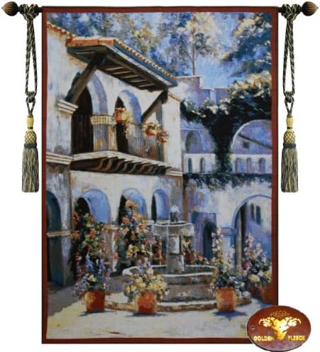 Beautiful Placita De Las Flores Fine Tapestry Jacquard Woven Wall Hanging Art Decor