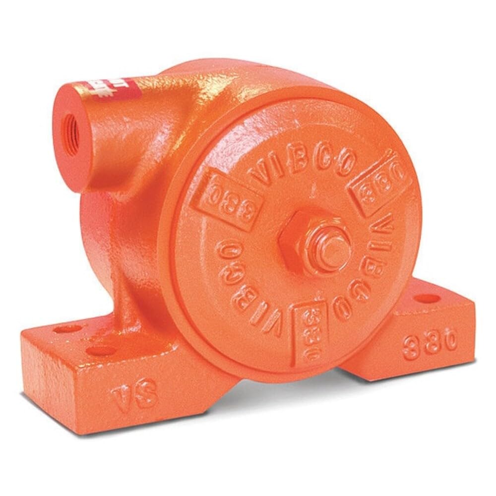 Vibco VS-380 Vibrador de turbina neumático silencioso, fuerza de 725 lb, 5200 VPM, 17 CFM, 80 psi, patrón de pernos de 5 1/2