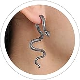 Snake Earrings for Women Black Snake Jewelry Halloween Accessories Gothic Goth Earrings Animal Serpent Drop Dangle Earrings Vintage Halloween Jewelry