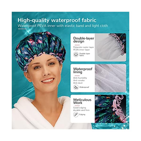 Satin-Bonnet-Shower-Cap-for-Women-Long-HairLarge-Shower-Cap-for-kids-Sleep-Cap-Hair-Bonnet-Reusable-Shower-Hat-Double-Layer-Waterproof-Bath-Hair-Cap-Girls-Head-Cap-Ladies-Spa-Salon Satin Bonnet Shower Cap for Women Long Hair,Large Shower Cap for kids Sleep Cap Hair Bonnet Reusable Shower Hat Double…