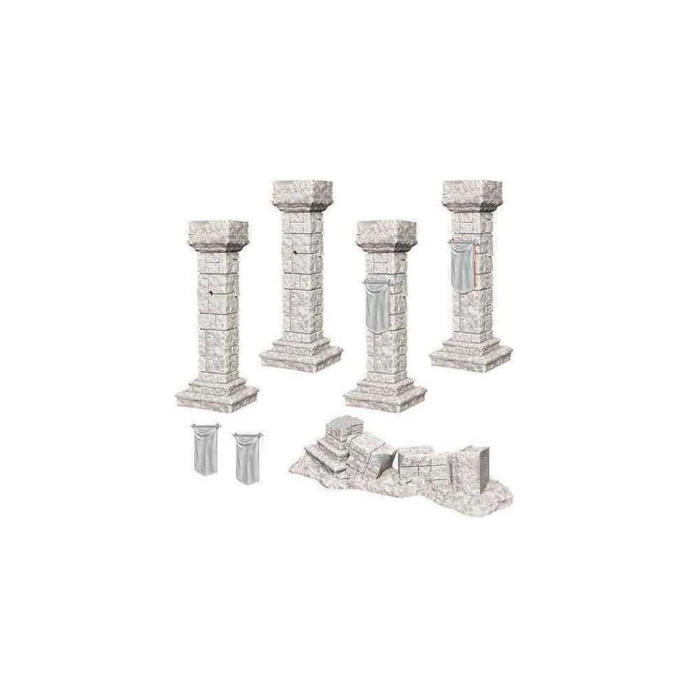 Wizkids Games WZK90046 Accessory Deep Cuts Unpainted Miniatures Terrain: Wave 11: Pillars & Banners