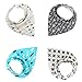 YUyuIII Baby Bandana Drool Bibs For Boys & Girls, Pure & Absorbent & Organic Cotton Burp Cloths, Set of 4, 4 Kinds of Patterns