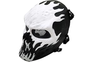 Fanjin Tactical Mask Skull Full Face Masks, Airsoft Mask, for Halloween Cosplay Party CS Survival Games Shooting